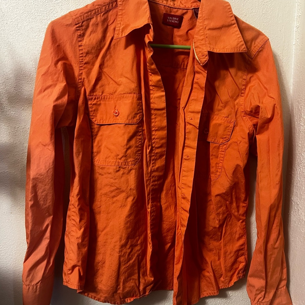 Valerie Stevens Orange Cotton Shirt